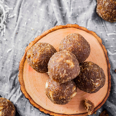 Coconut Cashew Laddoo with Palm Jaggery