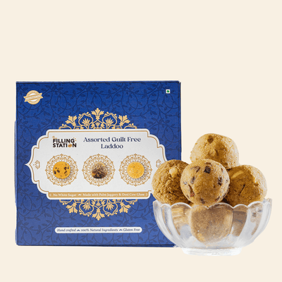 Assorted Guilt-Free Laddoo - Besan Pistachio, Coconut Cashew, Moongdal Cranberry (250g)