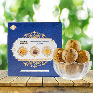 Assorted Guilt Free Laddoo - Besan Pistachio Laddoo + Coconut Cashew Laddoo + Moongdal Cranberry Laddoo (250 gms)
