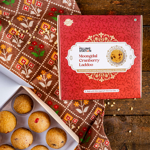 Moongdal Cranberry Pure Desi Ghee Laddoo Sweetened with Palm Jaggery