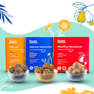 Holistic Health Box Combo - Healthy Heart Laddoo (250 Gm) + Natural Immunizer Laddoo (250 Gm)+ Fire Up Laddoo (250 Gm)